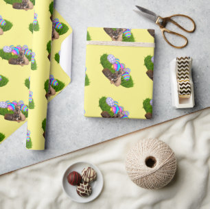 Französische Bulldogge Happy Easter French Bulldog Geschenkpapier