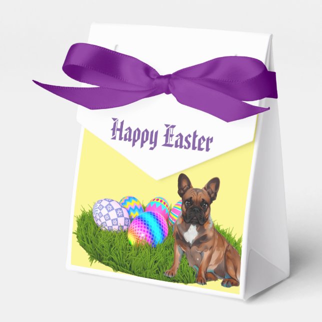 Französische Bulldogge Happy Easter French Bulldog Geschenkschachtel (Vorderseite)