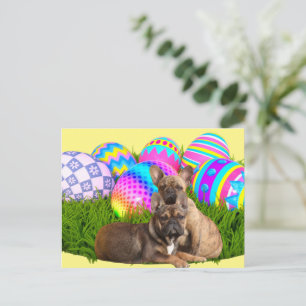Französische Bulldogge Happy Easter French Bulldog Postkarte