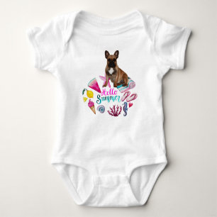 Französische Bulldogge Happy Summer French Bulldog Baby Strampler