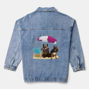 französische Bulldogge happy Summer Hoodie Jeansjacke