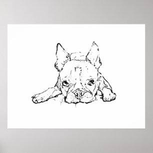Französische Bulldogge, Haustier-Gedenkdruck Poster