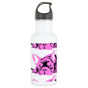 Französische Bulldogge Haustier rosa Trinkflasche