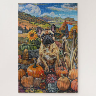 Französische Bulldogge Herbsternte Thanksgiving