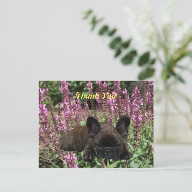 Französische Bulldogge Herz French Bulldog Postkarte (Stehend Vorderseite)