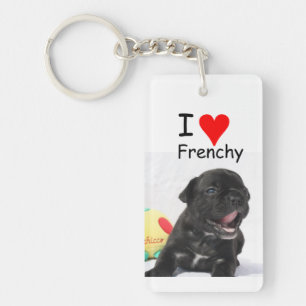 französische Bulldogge Herz French Bulldog  Schlüsselanhänger