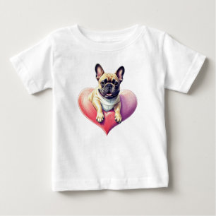 Französische Bulldogge Herz Muttertag  Baby T-shirt