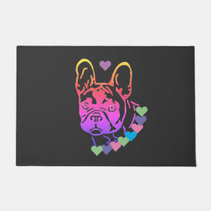 Französische Bulldogge Herzhalsband French Bulldog Fußmatte