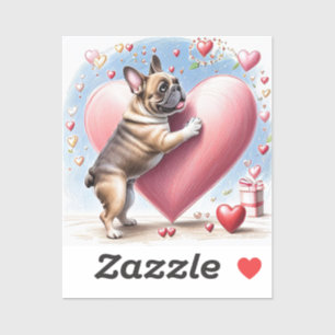 Französische Bulldogge Herzsprung French Bulldog Aufkleber