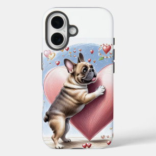 Französische Bulldogge Herzsprung French Bulldog iPhone 16 Hülle