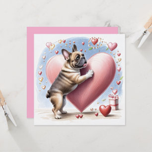 Französische Bulldogge Herzsprung French Bulldog  Karte