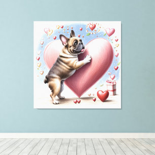 Französische Bulldogge Herzsprung French Bulldog Leinwanddruck