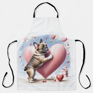 Französische Bulldogge Herzsprung French Bulldog Schürze