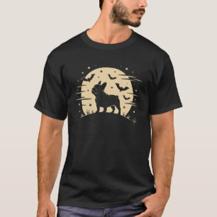 Französische Bulldogge heult Vollmond Halloween-Ko T-Shirt