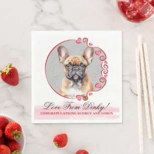 Französische Bulldogge Hochzeitsservietten mit Hun Serviette