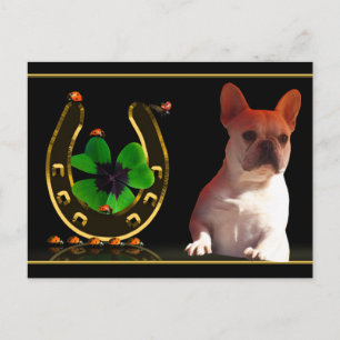Französische Bulldogge Hufeisen French Bulldog Postkarte