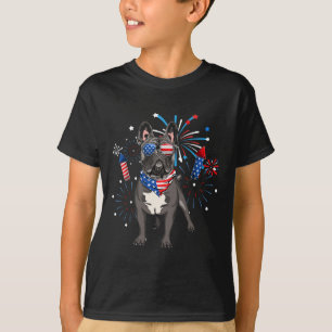 Französische Bulldogge Hund Amerikanische USA-Flag T-Shirt