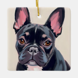Französische Bulldogge Hund Aquarell Haustiermaler Keramikornament