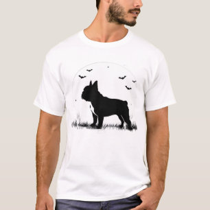 Französische Bulldogge Hund � Halloween Mond Silho T-Shirt