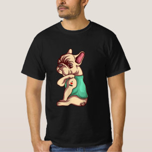 Französische Bulldogge Hund ich liebe Mama Tattoo  T-Shirt