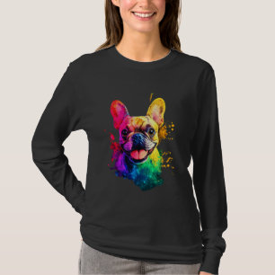 Französische Bulldogge Hund Pop Art T-Shirt