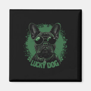 Französische Bulldogge Hund - St. Patrick's Day Sa Magnet