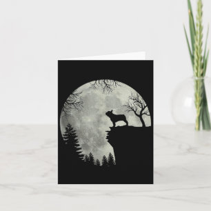 Französische Bulldogge Hund und Mond Shirt Hallowe Karte
