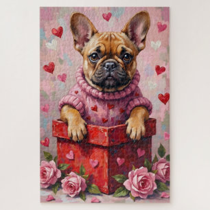 Französische Bulldogge Hund Valentinstag Schokolad