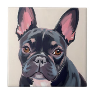 Französische Bulldogge Hundemalerei Fliese