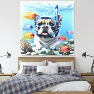 Französische Bulldogge im Urlaub French Bulldog Leinwanddruck