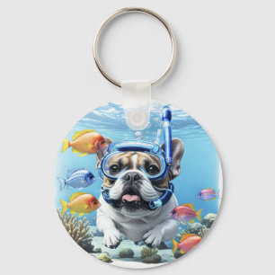 Französische Bulldogge im Urlaub French Bulldog Schlüsselanhänger
