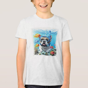 Französische Bulldogge im Urlaub French Bulldog Tri-Blend Shirt