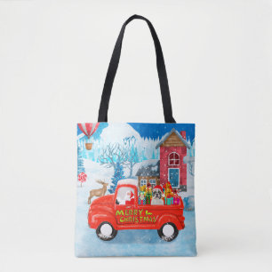 Französische Bulldogge im Weihnachtslieferwagen Sc Tasche