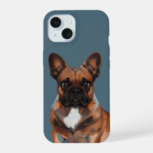 Französische Bulldogge in Neon iPhone 15 Hülle