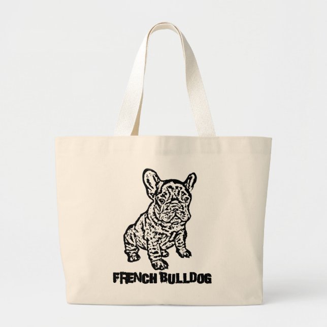 Französische Bulldogge Jumbo Stoffbeutel (Vorne)