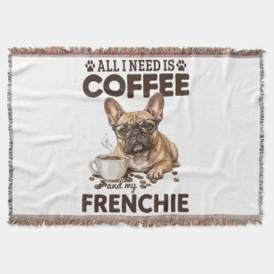 Französische Bulldogge Kaffee Frenchie Hund Decke