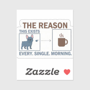 Französische Bulldogge Kaffee Grund Infografik Lus Aufkleber
