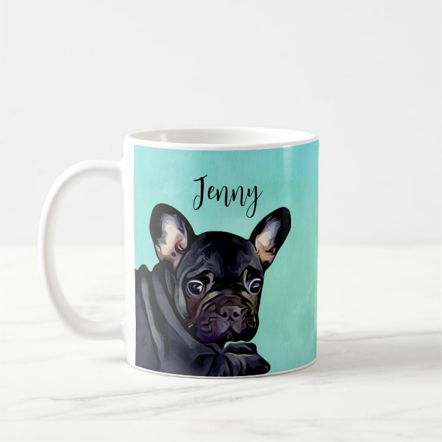 Französische Bulldogge Kaffeetasse individuell   (Links)