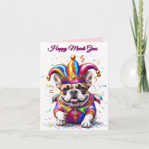 Französische Bulldogge Karneval French Bulldog Karte