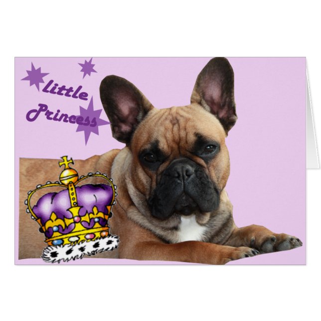 Französische Bulldogge Karte (Vorderseite (Horizontal))