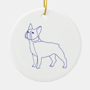 Französische Bulldogge Keramik Ornament