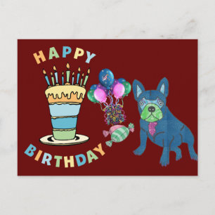 französische Bulldogge Kerzen French Bulldog  Postkarte