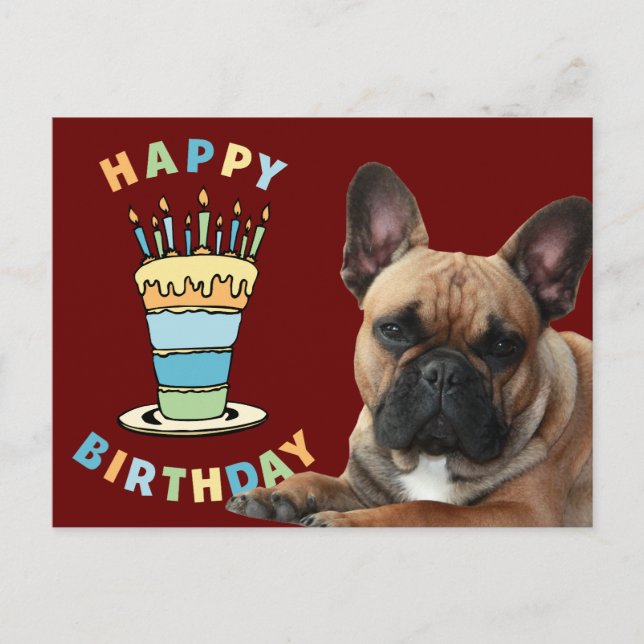 französische Bulldogge Kerzen French Bulldog  Postkarte (Vorderseite)