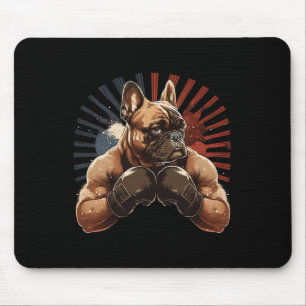 Französische Bulldogge-Kickboxen-Markenkunst-Boxen Mousepad