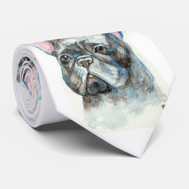 Französische Bulldogge Krawatte (Gerollt)