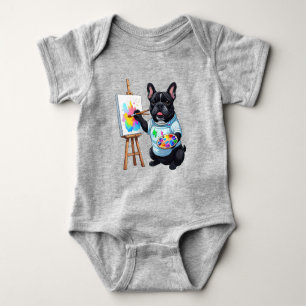 Französische Bulldogge Künstler French Bulldog Baby Strampler