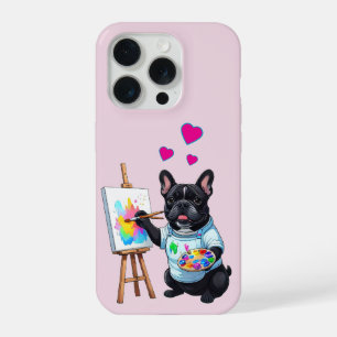 Französische Bulldogge Künstler French Bulldog iPhone 15 Pro Hülle