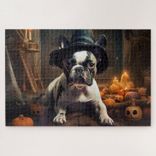 Französische Bulldogge Kürbisse Halloween Gruselig