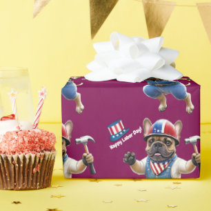 Französische Bulldogge Labor Day French Bulldog Geschenkpapier