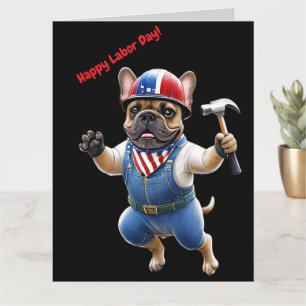 Französische Bulldogge Labor Day French Bulldog Karte